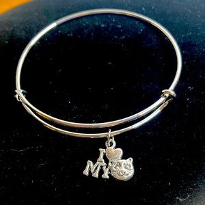 I LOVE MY CAT Silver tone slide Charm Bracelet